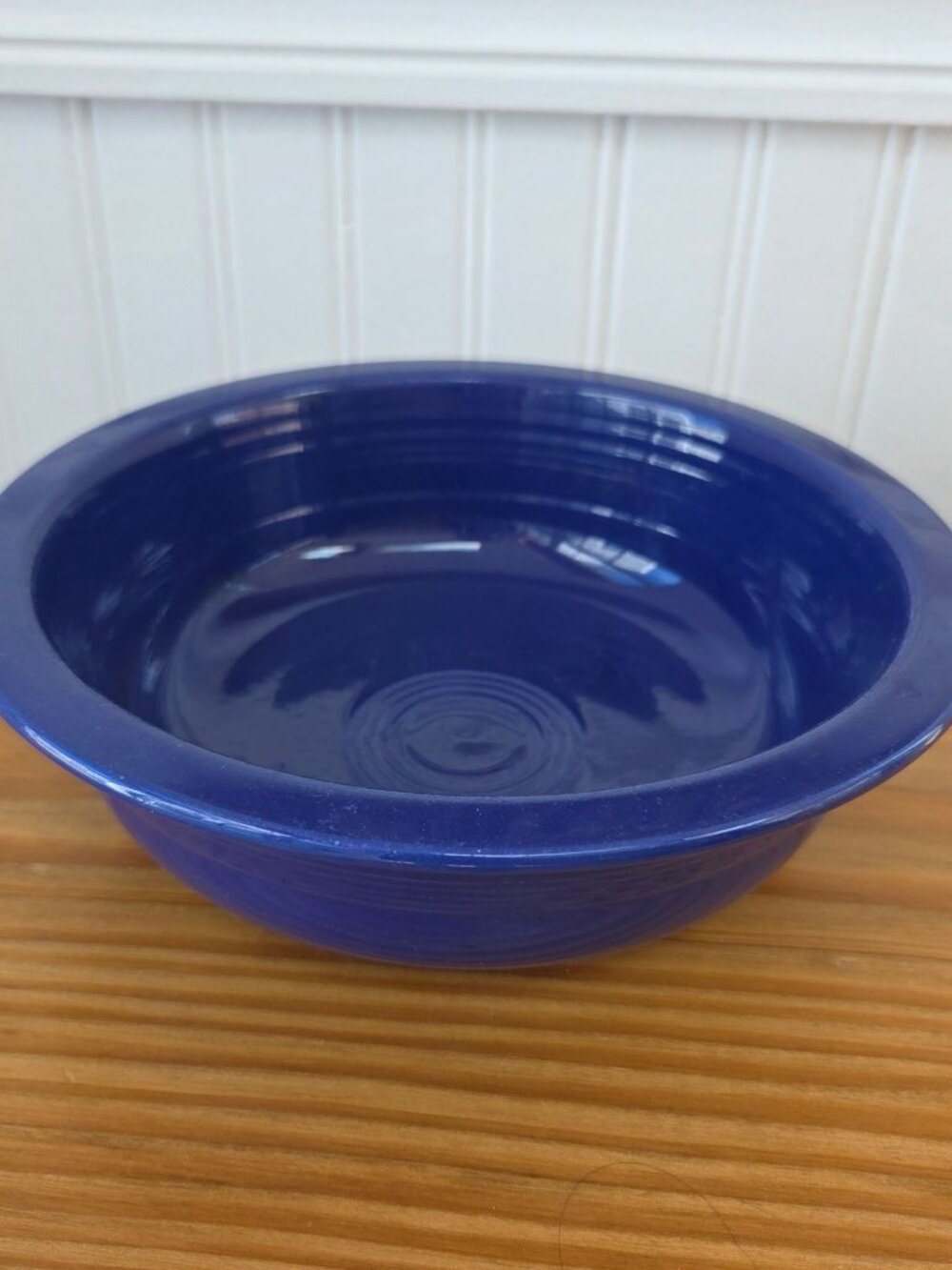 Vintage Fiestaware Cobalt Blue 8" Serving Bowl Homer Laughlin Ceramic Rimmed